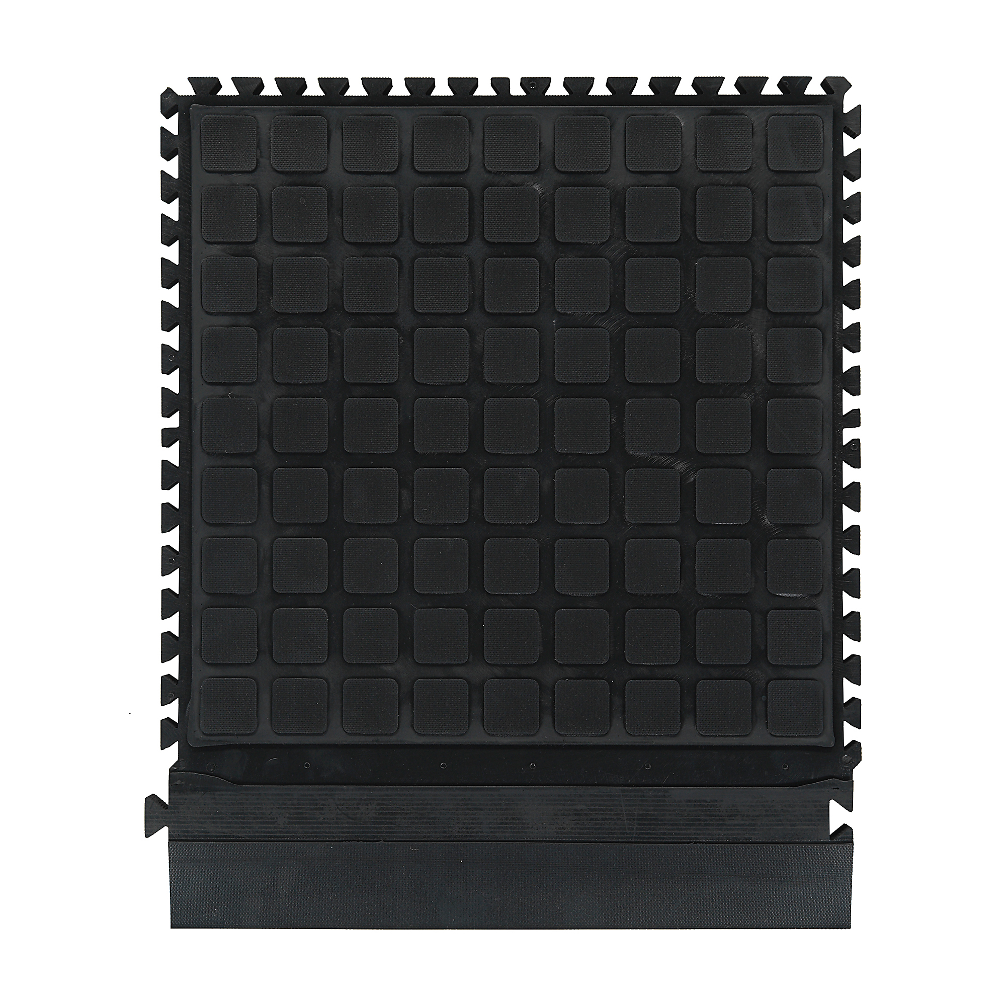 M+A Matting Hog Heaven Slip-Resistant, Anti-Fatigue, Customizable Modular Tiles, 18" x 21.75" Black, 3/4" Thickness, Model # 447102100